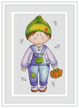 十字绣套件 正品DMC绣线配置 A790春季男孩 14CT印花