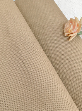 11CT十字绣布中格卡其色布 标价1.5*1米 浅咖啡色纯棉古绢土黄色