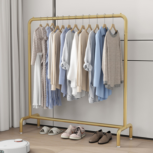 货架陈列侧挂架金色衣帽架挂衣服架子 女装 服装 店衣架展示架落地式