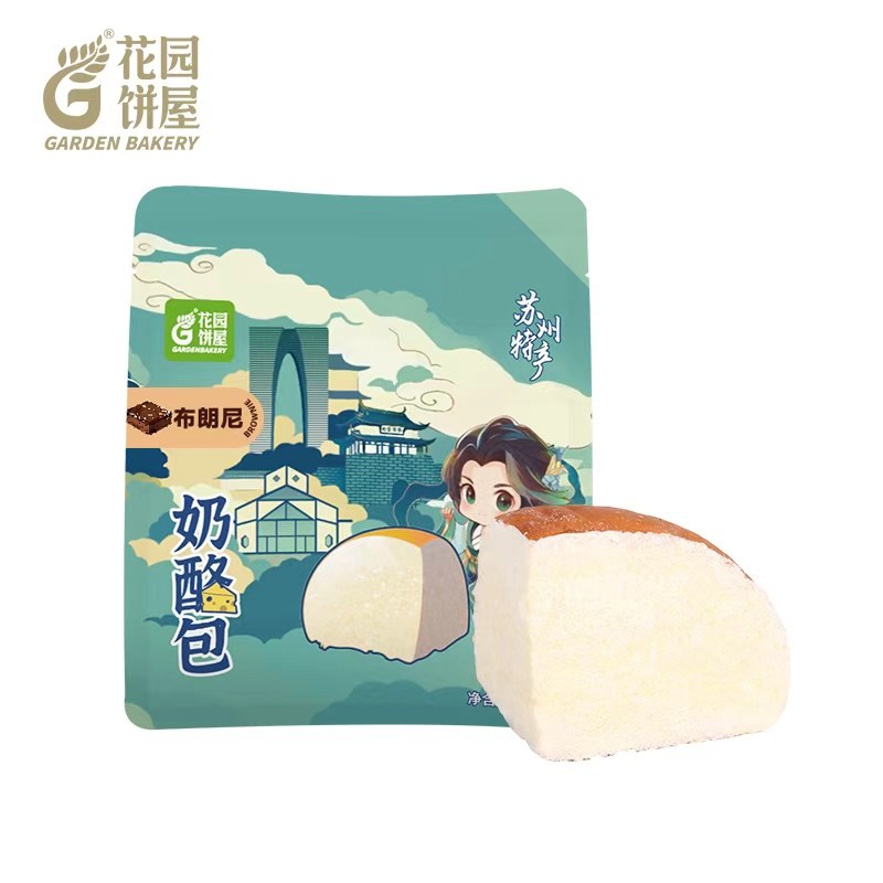 苏州花园饼屋正宗特产网红奶油夹心乳奶酪包冰软面包早餐学生蛋糕