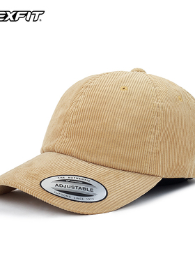 FLEXFIT 厚款棒球帽软顶可调节休闲鸭舌帽男女ins潮牌纯色老爹帽