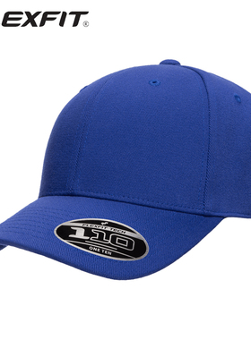 FLEXFIT 110C 吸湿排汗棒球帽可调节男士帽子高顶蓝色鸭舌帽运动