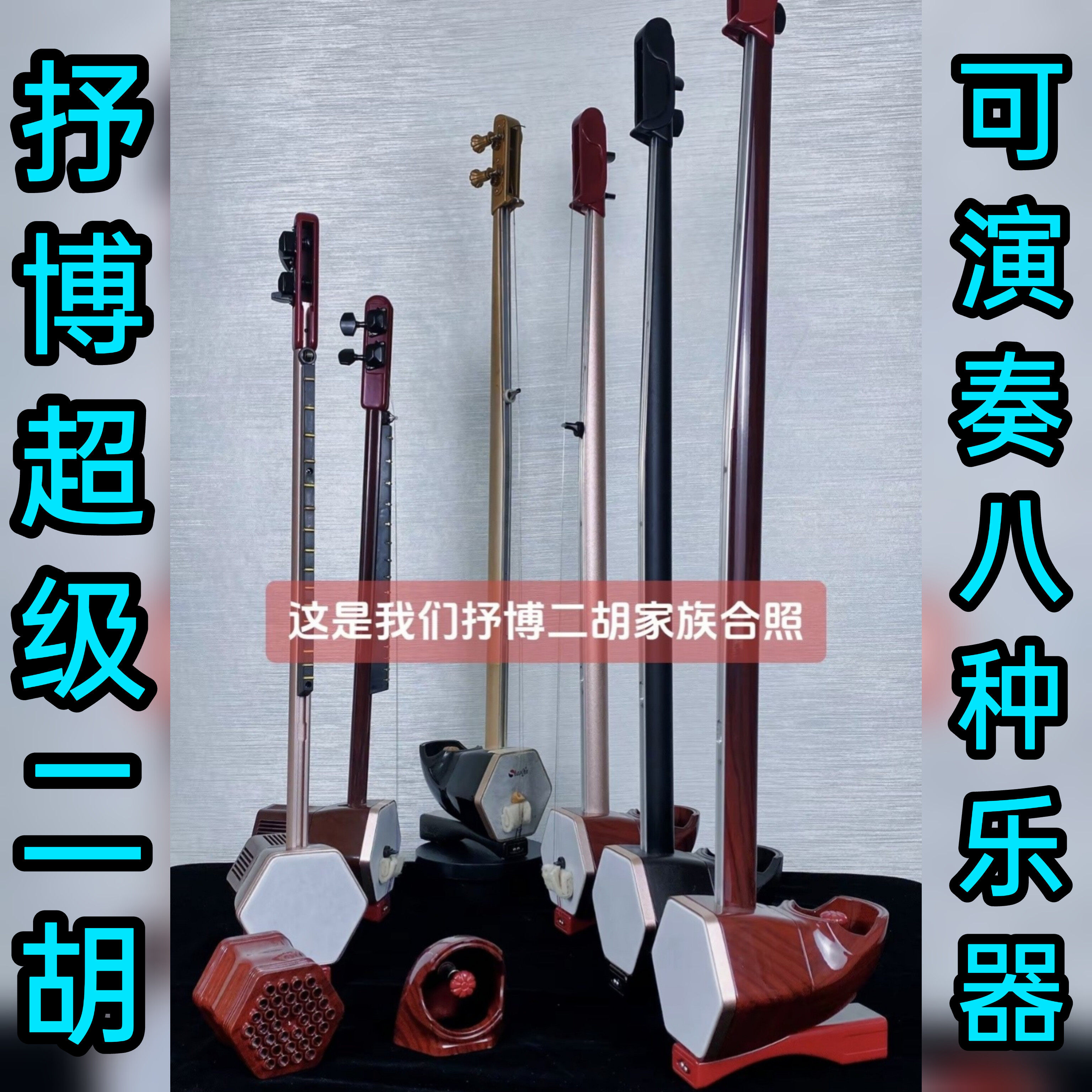 舒博超级二胡厂家直销升级版配德国红龙弦送琴盒可演奏八种乐器的