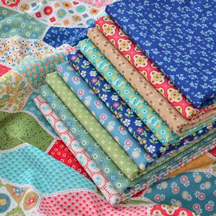 20支纯棉雅居花柄拼花套组布料棉布手工DIY全棉面料服装家居包布