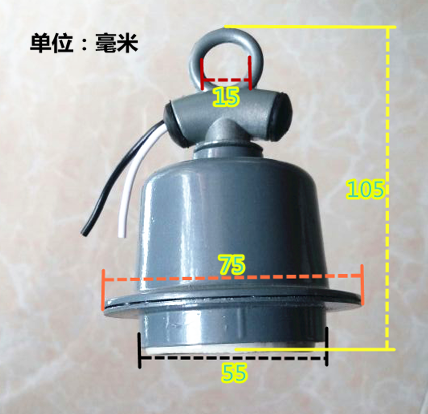 E27/E40螺口老式灯泡耐高温陶瓷铸铝吊环灯头12V/24V/36V