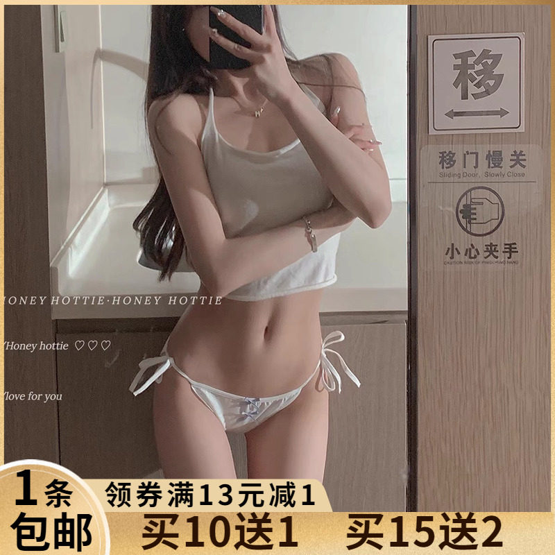 低腰可爱风蕾丝边日系软妹三角裤图片