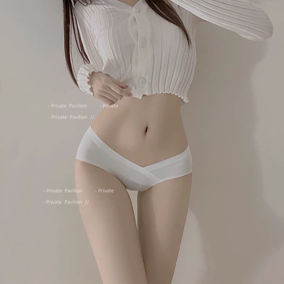 冰丝内裤女士低腰黑白丝滑透气