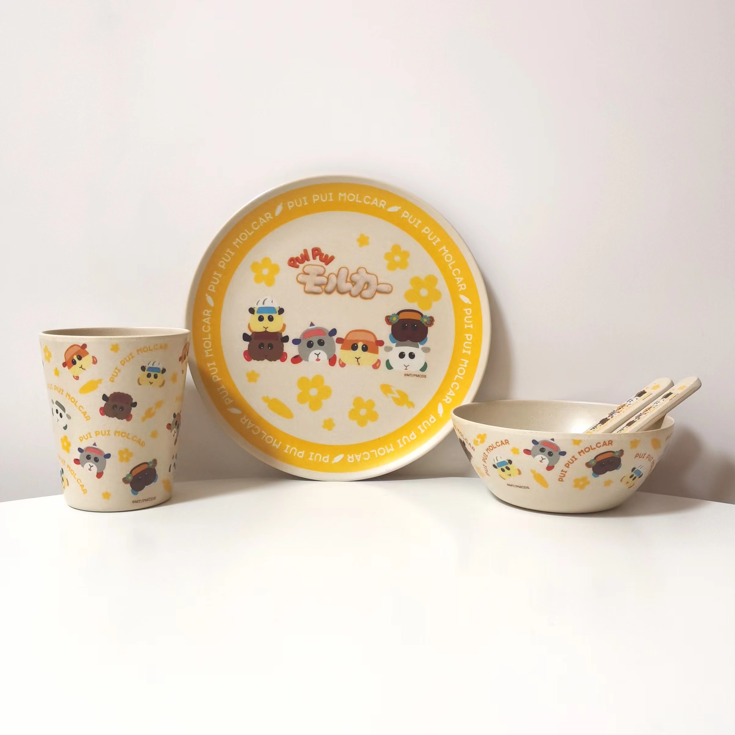 卡通餐具竹纤维材质出口日本尾单