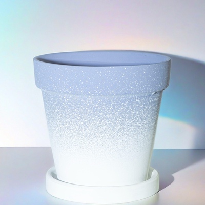 网红红陶花盆大号植物盆栽粗陶室内简约陶瓷多肉透气盆带托盘渐变