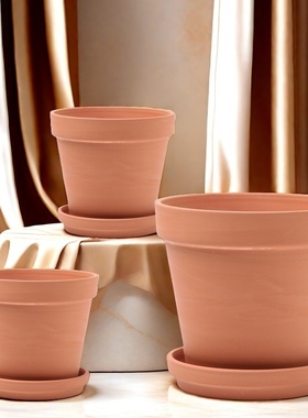 红陶花盆多肉盆兰花盆绿植透气特大号简约粗陶泥盆吸水育苗盆盆栽