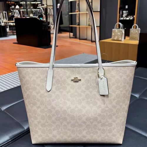COACHcity33老花大号购物袋