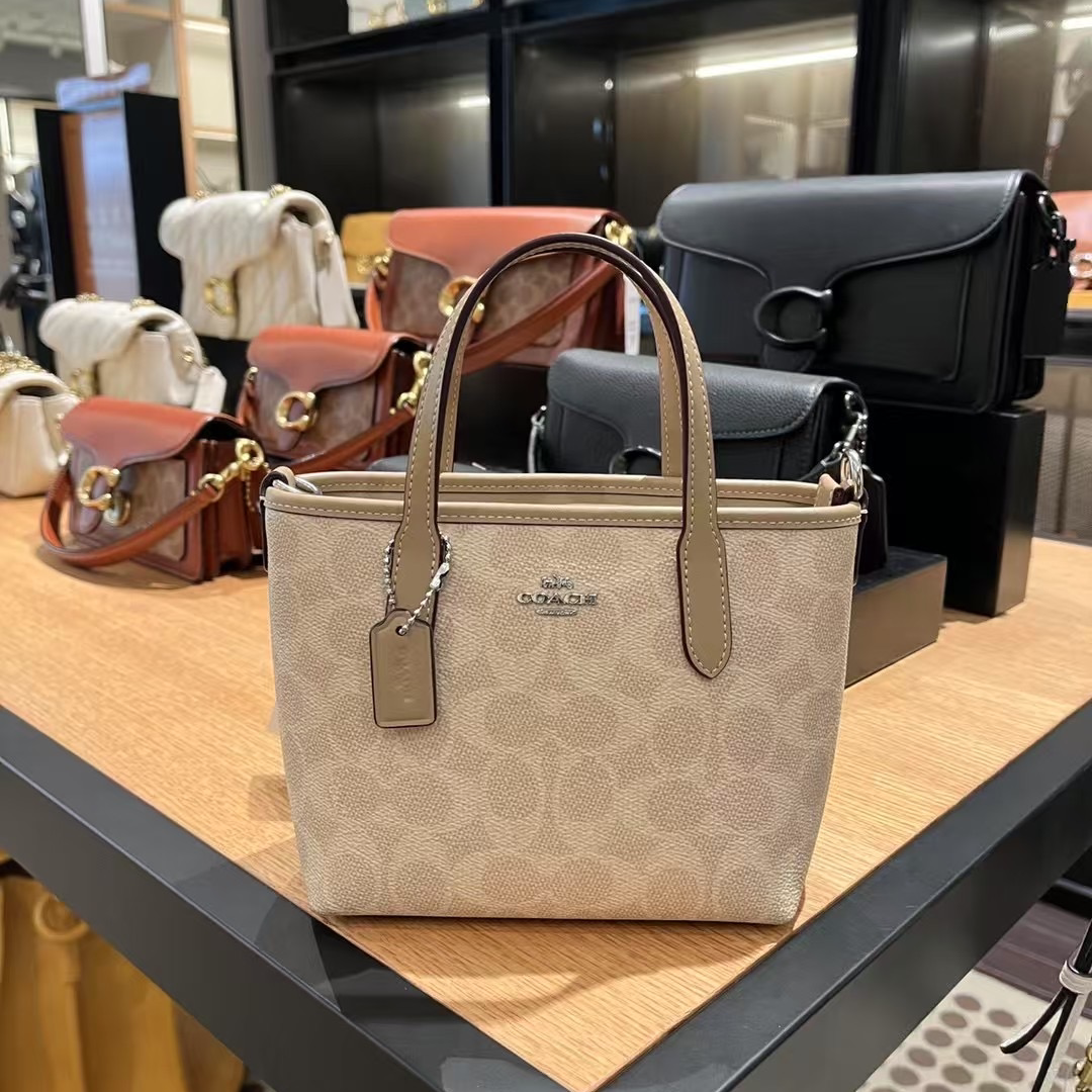 COACH蔻驰 City15迷你水桶包Tote包购物袋斜挎单肩手提包
