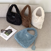 小众设计羊羔毛质感手提包时尚 EMORRIN新款 韩版 百搭简约手拎包