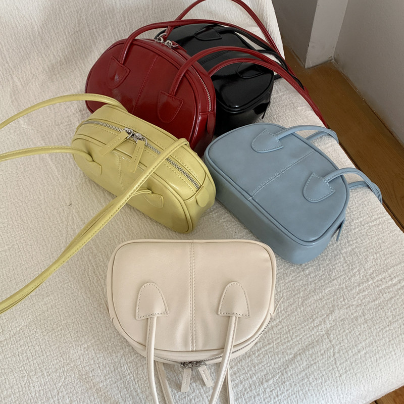 EMORRIN韩版小众设计保龄球包新款油蜡皮质感单肩包简约斜挎包女,箱包皮具/热销女包/男包,通用款女包,淘宝优惠券,粉丝福利购,淘宝优惠卷