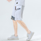 夏季抽绳亚麻短裤男风宽松大码休闲裤2025新款A266-1-K49-P35，男装牛仔裤，电商A266-1