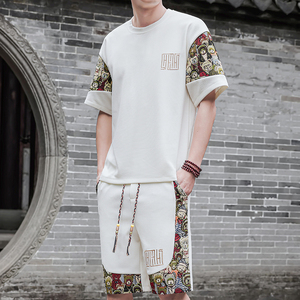 男士休闲运动套装男刺绣风一套A266-1-TZ8808-P50特批控78图片