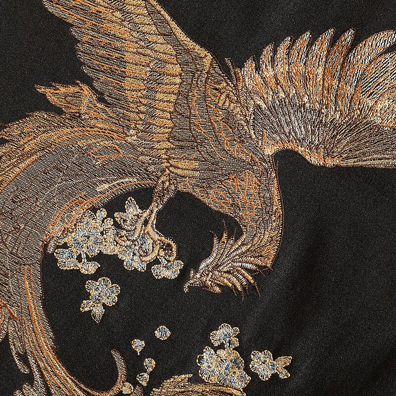 盘扣宽松外套2025新款春季夹克立领刺绣风A266-1-JK1908-P90,男装夹克,电商A266-1