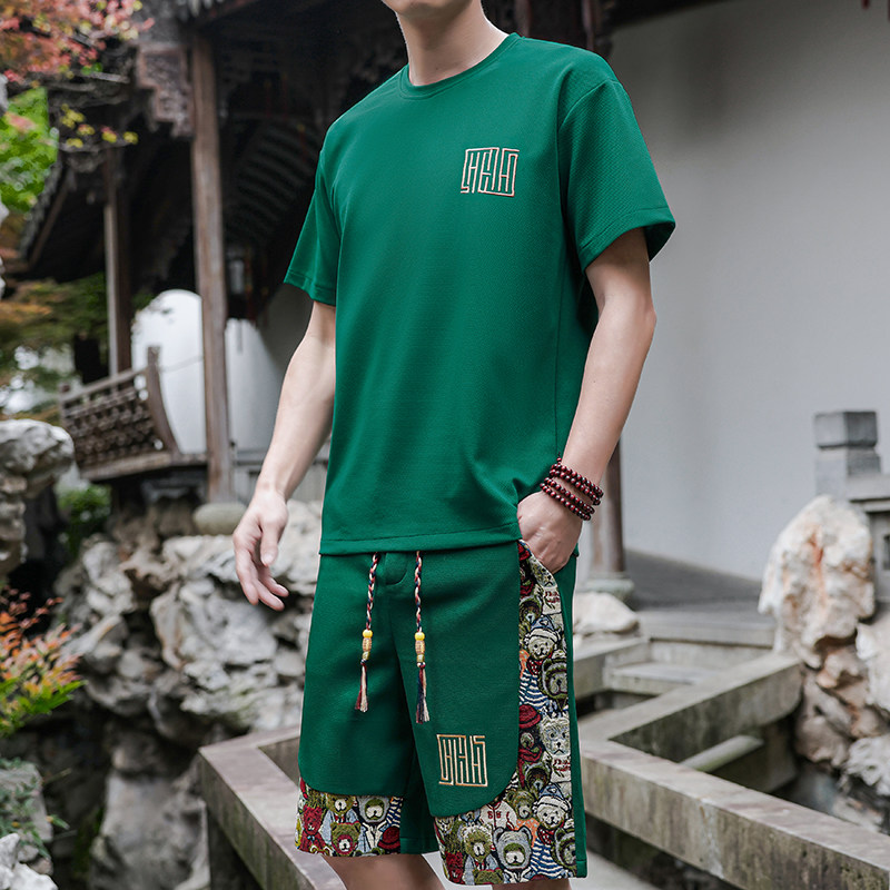 小熊刺绣运动套装男休闲风一套A266-1-TZ7708-P48特批控78,男装休闲套装,电商A266-1