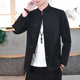 盘扣春季宽松外套刺绣青年复古风夹克男装A266-1-ZJ028-P90，男装夹克，电商A266-1