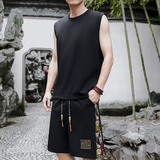 夏季刺绣运动套装男休闲风一套A266-1-TZ3307-P43特批控78，男装休闲套装，电商A266-1