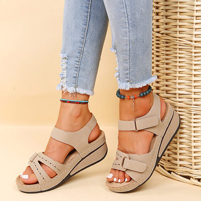 big size women wedge sandals casual shoes 夏季女士坡跟凉鞋子