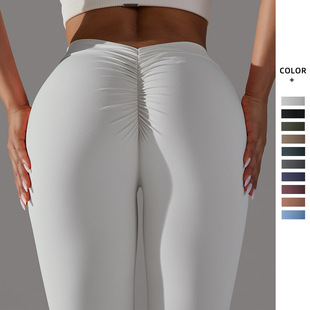 Solid color slim yoga pants for women 休闲纯色修身瑜伽长裤女