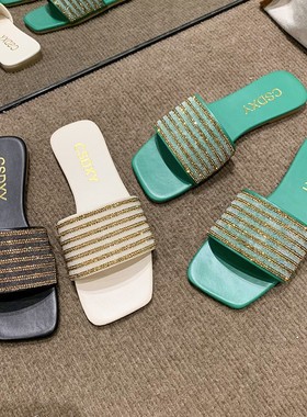 Flat bottom slippers for women's sandals 大码欧美平底凉拖鞋