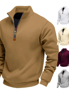 American Autumn Winter Heavy Fleece Long-sleeved Men's Sweat