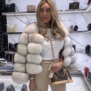 Womens winter plush coat with fur in one皮毛一体加厚外套