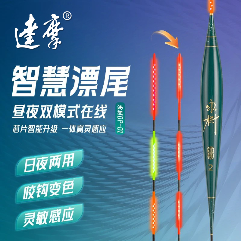 达摩电子漂DP-01日夜两用智能夜光漂咬钩变色高灵敏感应电子浮漂