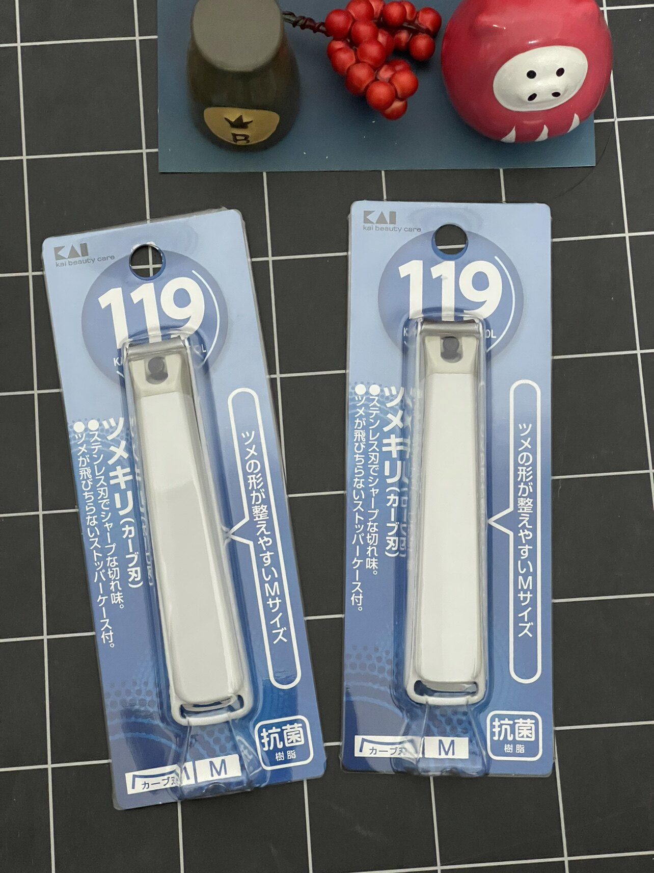 贝印KAI日本进口全钢指甲钳/指甲刀剪单把防飞溅119系列中号M