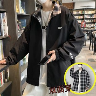 双面穿外套男装 夹克 秋冬季 宽松潮牌ins痞帅休闲上衣港风潮流工装