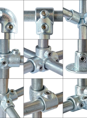 镀锌圆管连接件DN20管子三通接头25mm钢管卡扣固定器6分管扣件