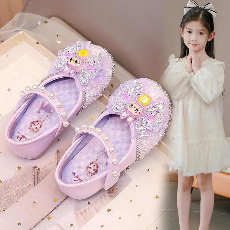 女童皮鞋时尚新款蝴蝶结女孩单鞋