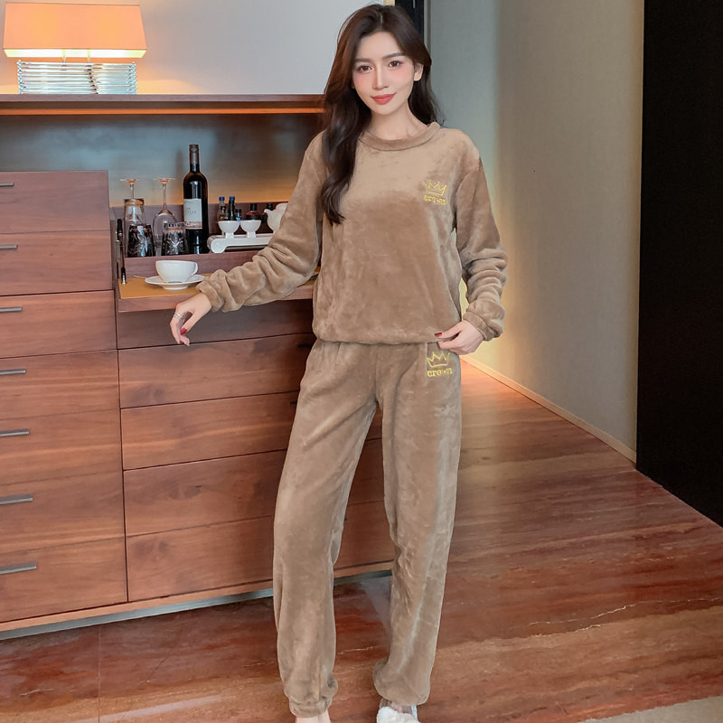 可外穿法兰绒睡衣女士2022年新款