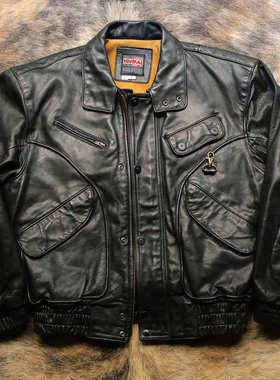 NANKAI 暗黑阿基拉 1990s高密度头层牛皮多袋重炮手Bomber皮衣