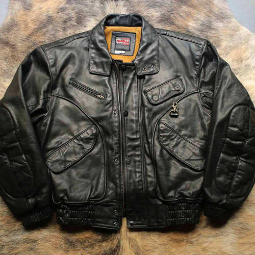 NANKAI 暗黑阿基拉 1990s高密度头层牛皮多袋重炮手Bomber皮衣