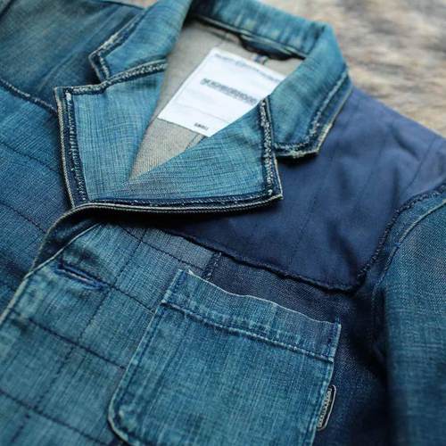 日制 早期BORO蓝染INDIGO百家布拼接牛仔夹克