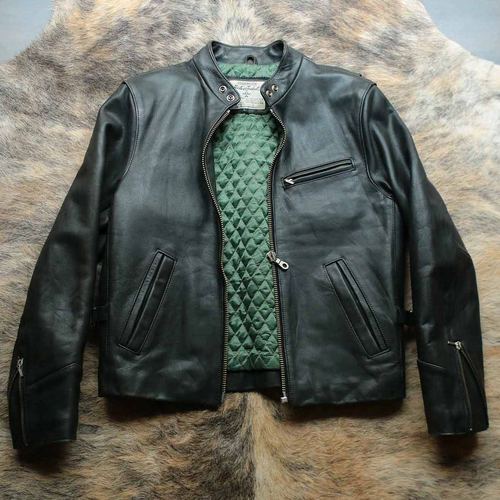 岁月不待人 Time Tide早期1980s高密度头层牛皮暗黑机车皮衣