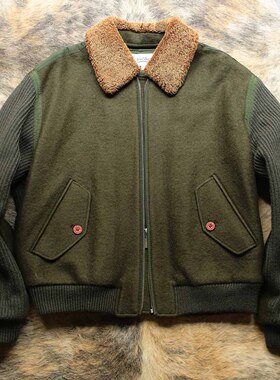 意大利制 1980s早期解构主义多重面料拼接兔八哥刺绣接夹克