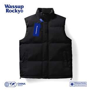 WASSUP ROCKY纯色羽绒棉服男马甲衣服团购定制百搭休闲春秋冬外套