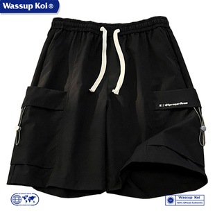 WASSUP KOI联名美式工装短裤男夏季大码五分中裤宽松透气休闲裤子