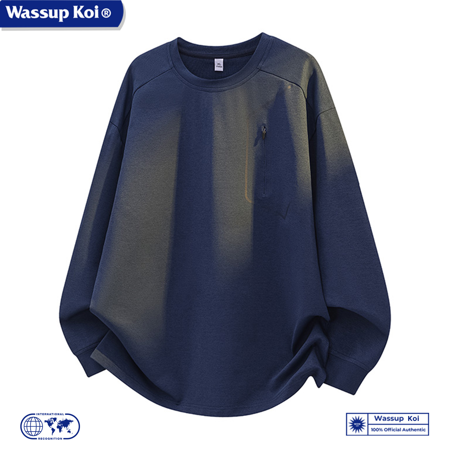 WASSUP KOI联名美式长袖T恤男秋2025新款男打底衫机能风宽松上衣