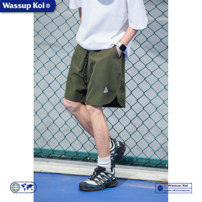 WASSUPKOI美式运动宽松刺绣短裤