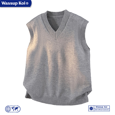 WASSUPKOI学院风V领针织马甲