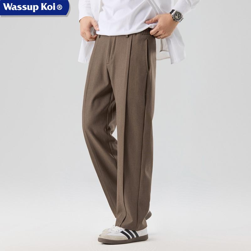 WASSUPKOI垂坠感褶皱直筒西裤男