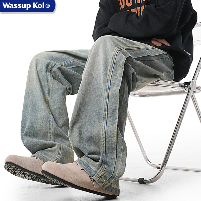 WASSUPKOI联名美式高街牛仔裤潮