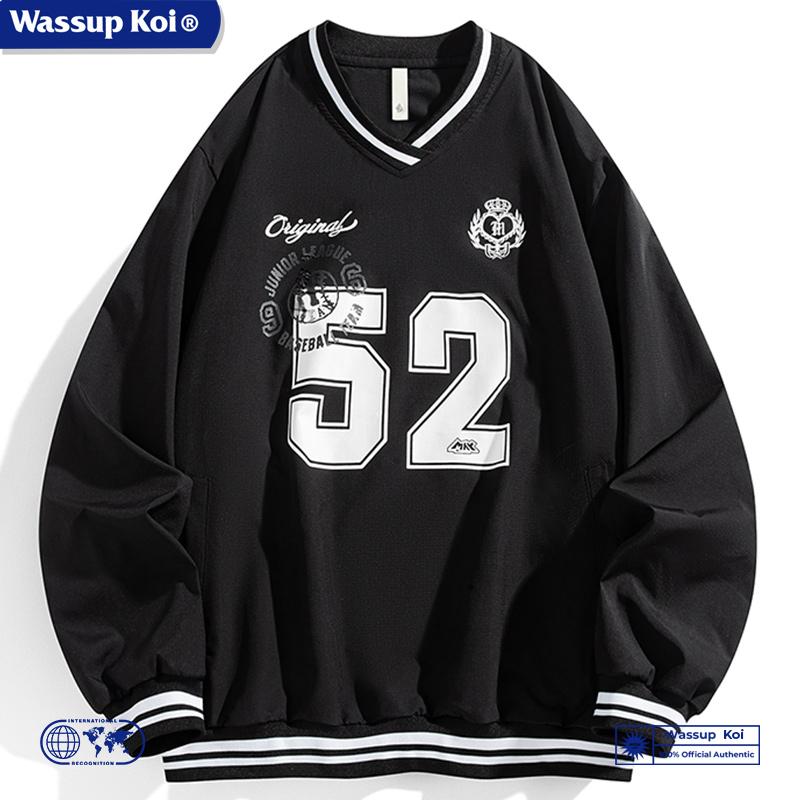 WASSUPKOI复古休闲V领卫衣