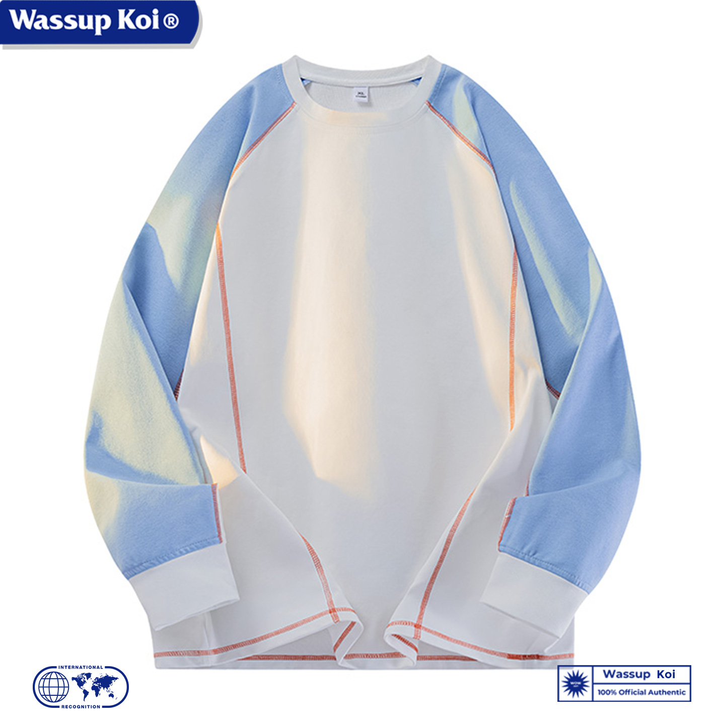 WASSUPKOI复古撞色长袖T恤卫衣