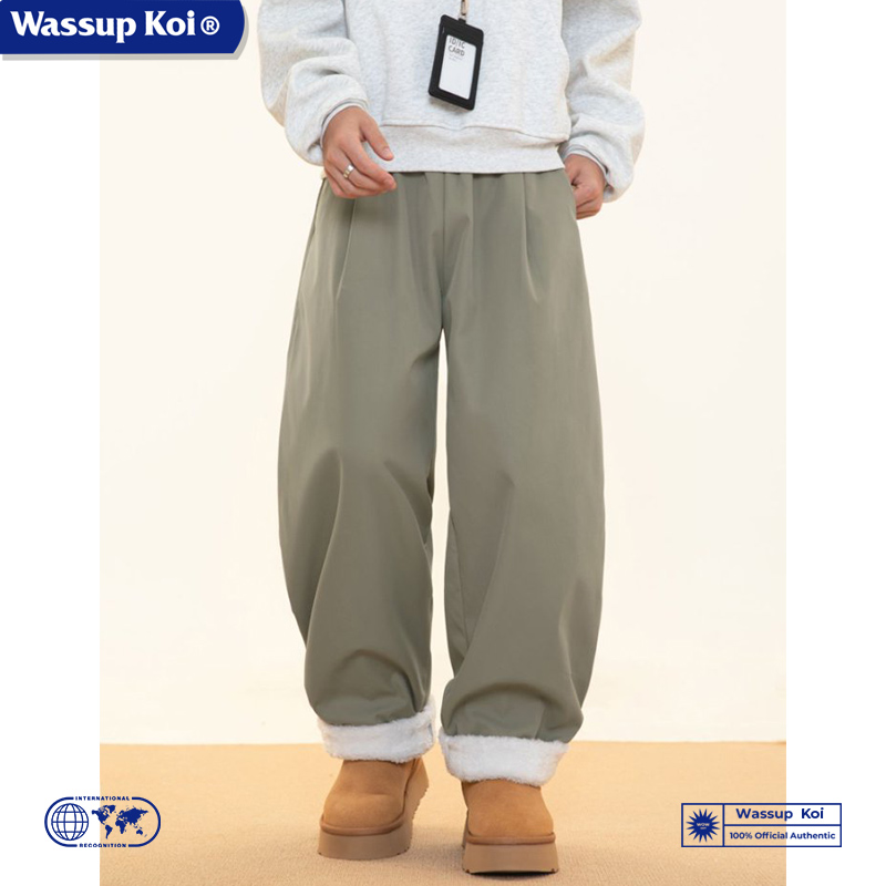 WASSUPKOI北极绒加厚棉裤子男士